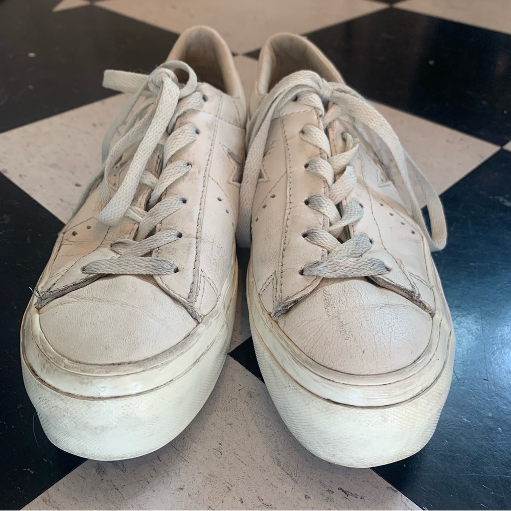 White Platform converse size 6.5